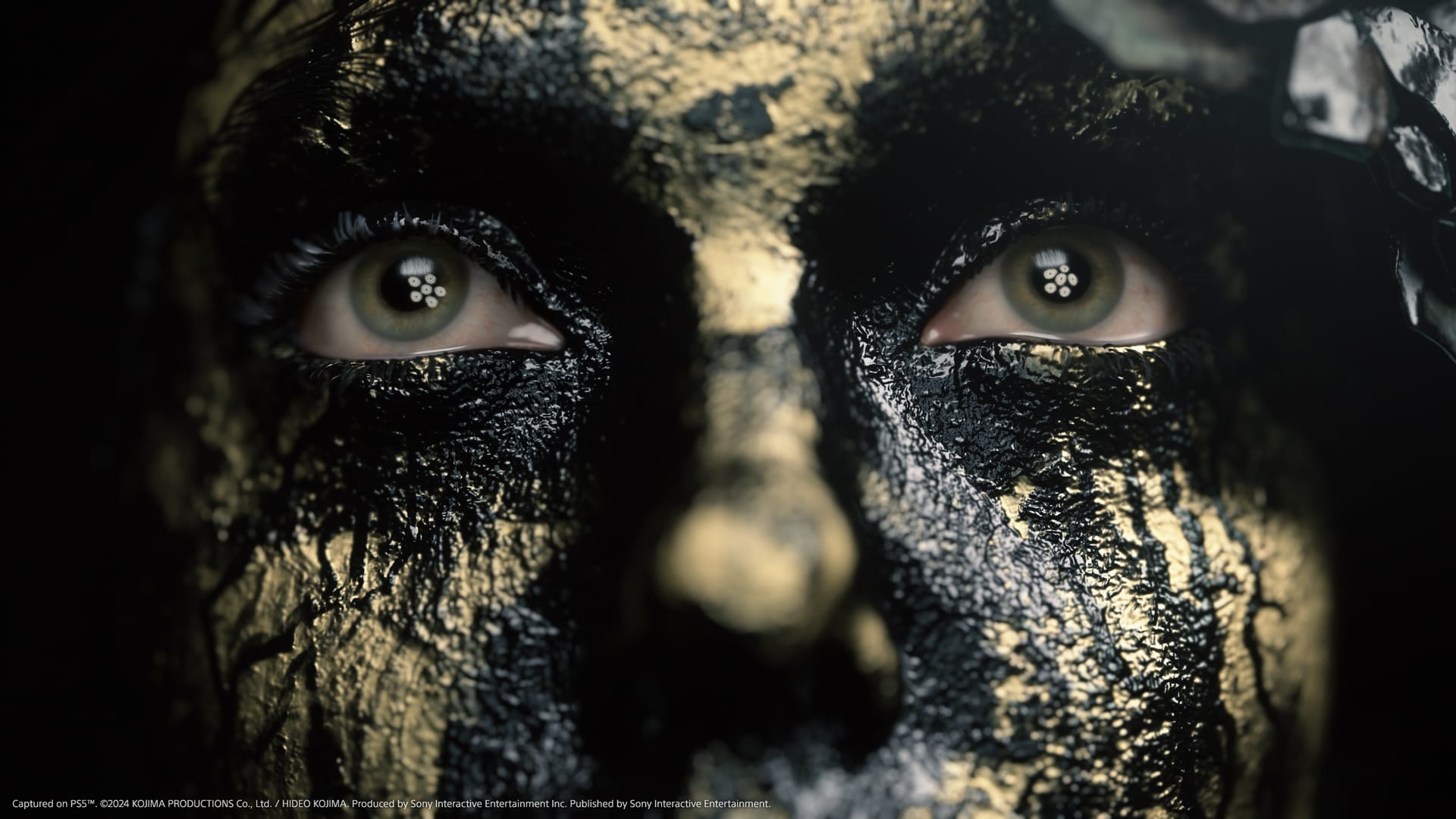 close up of a face in death stranding 2.